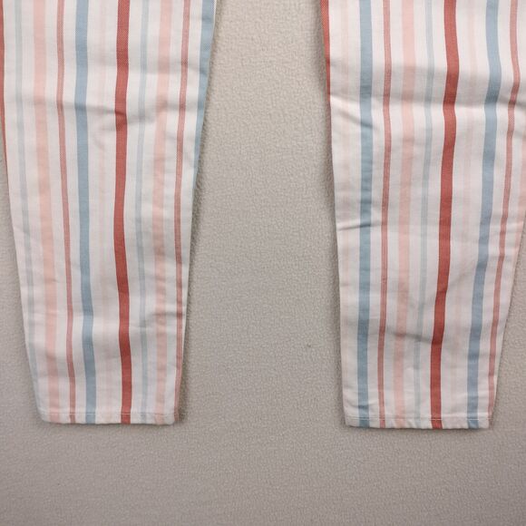 American Eagle Jeans Womens Size 00 Multicolor Striped Denim Taper Mom Pants Y2K - Picture 10 of 16